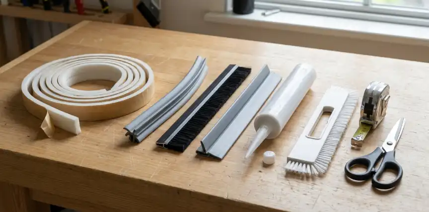 Foam, rubber and brush seals for draught proofing windows and doors