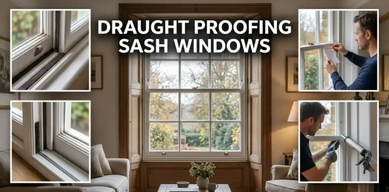 Draught proofing sash windows with brush seals in a traditional UK home