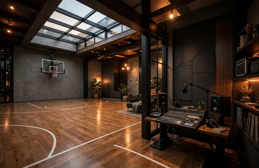 drake house indoor basketball court and recording studio