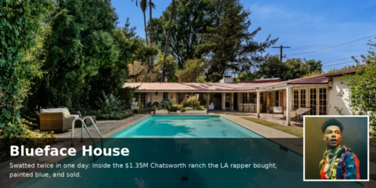 Inside the blueface house: the LA rapper's former $1.35M Chatsworth ranch, painted blue and sold