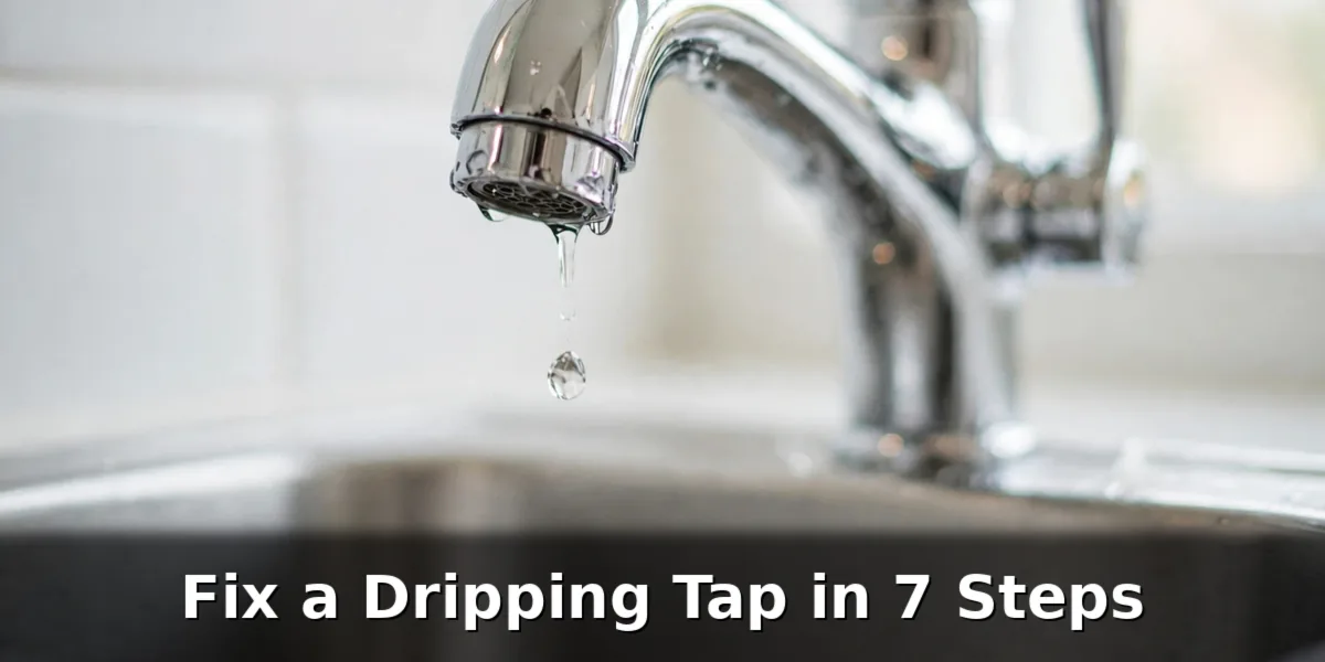 How to fix a dripping tap begins with the drip itself, a single drop falling from a chrome faucet