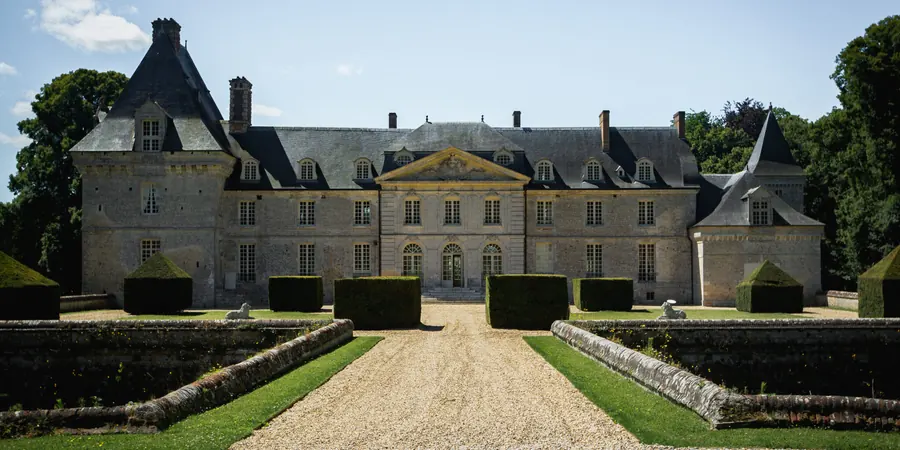 French Normandy style manor exterior similar to the Eric Lefkofsky house